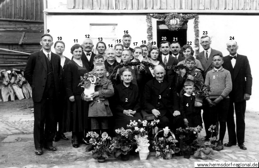 26.03.1933 Goldene Hochzeit Anna geborene Scheller und Traugott Beyer